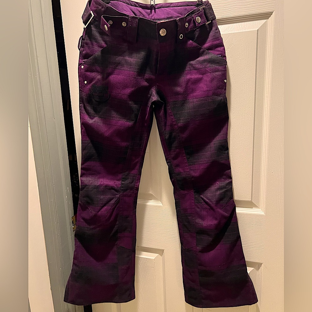 Burton Dryride Women’s Snowboard Pants - Purple Plaid - XS